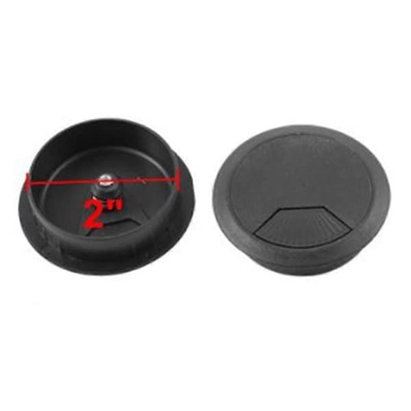10 st Skrivbordsgenomföring för PC-dator, kabelhålsskydd 50 mm diameter (Svart)