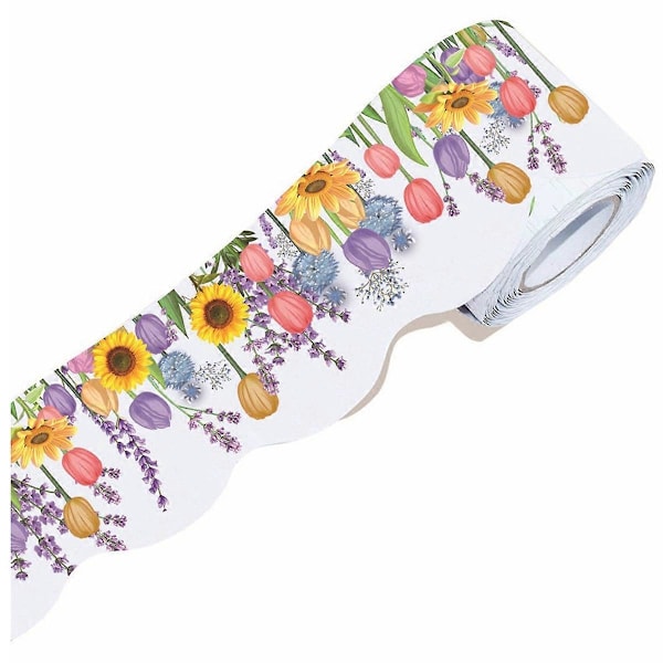 1 Rulle Anslagstavla Kant Blommig Anslagstavla Kant Tulpan Blomma Trim