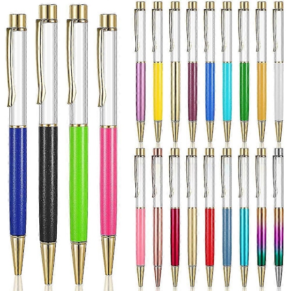 22 Färgglada Tomma Rör Flytande DIY Pennor, Metallpennor