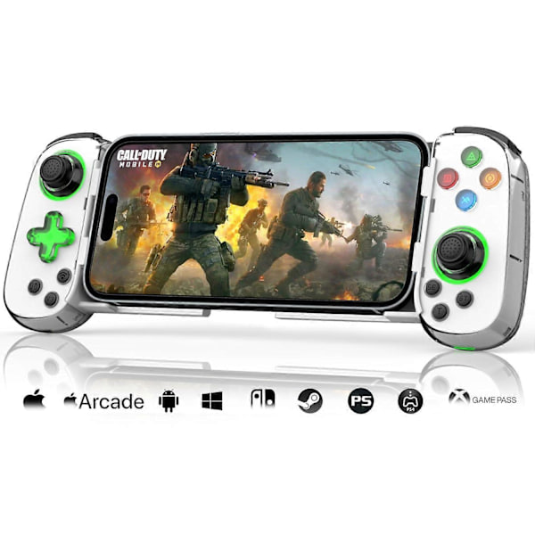 Trådlös spelkontroll för mobiltelefon Android iOS för PS4 Switch (Vit)