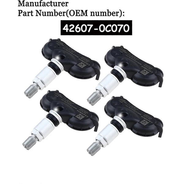 4 st 315Mhz TPMS Däcktryckssensor för Sequoie Sienna