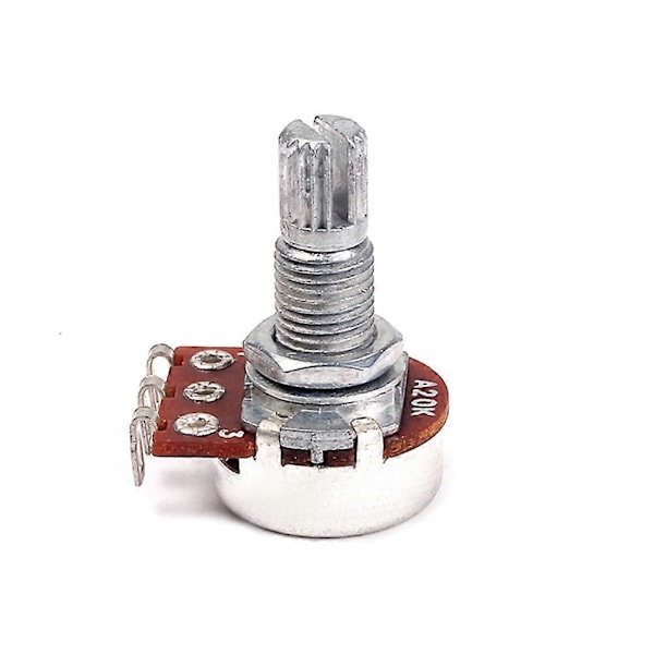 A20K-ohm Kontrollpott Gitarr Ljud Ton Potentiometer med Delad Axel 18mm GP202