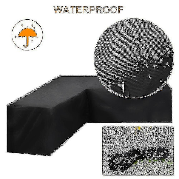 12 Storlekar L-formade Allroundskydd Vattentäta Rattanhörnmöbler Skydd Trädgård Patio Utomhus Soffa Skydd Dammskydd 210*270*90cm