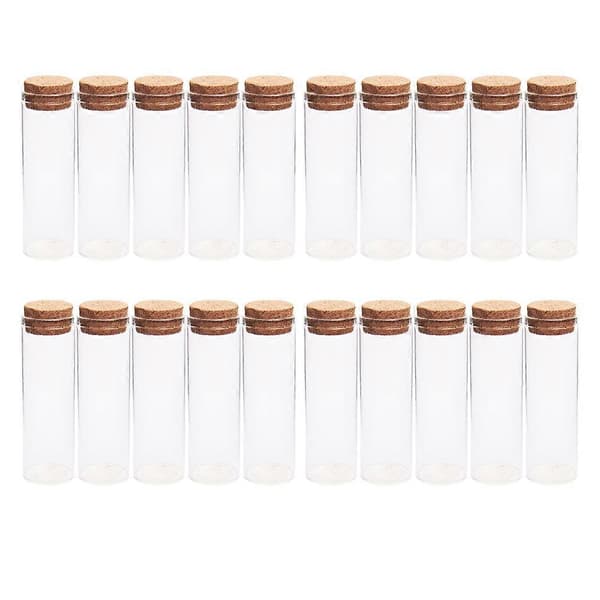 20 st Kork Glasflaskor Transparenta Teförvaringsburkar Mini Tom Flaska Te Underförpackningsflaskor för Hemfest (30x120mm)