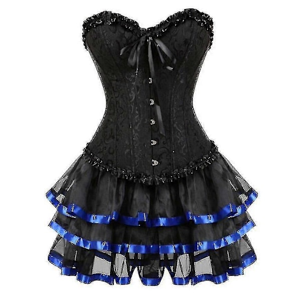Seksikkäät korsettimekot naisille, plus-koko, ylitoppa burleski-korsetti ja minihame-setti, tutu-korsetti Red 4XL