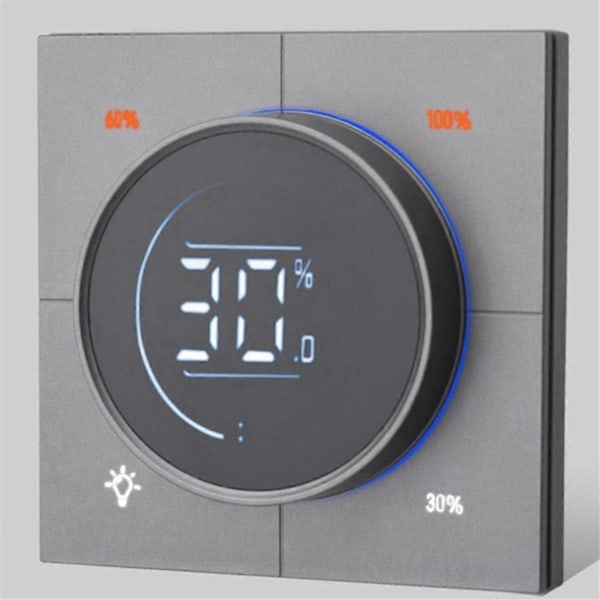 Vred Dimmer Regulator Zigbee 3.0 PC Panel Väggströmbrytare (Svart)