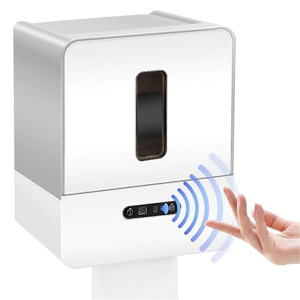 Smart Touchless Toalettpappershållare, Elektronisk Sensor Pappershanddukshållare, med Nattlampa, USB-laddning