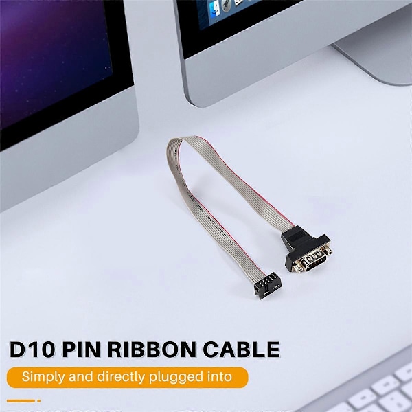 DB9 RS232 til 10-pin fladkabel-stikadapter