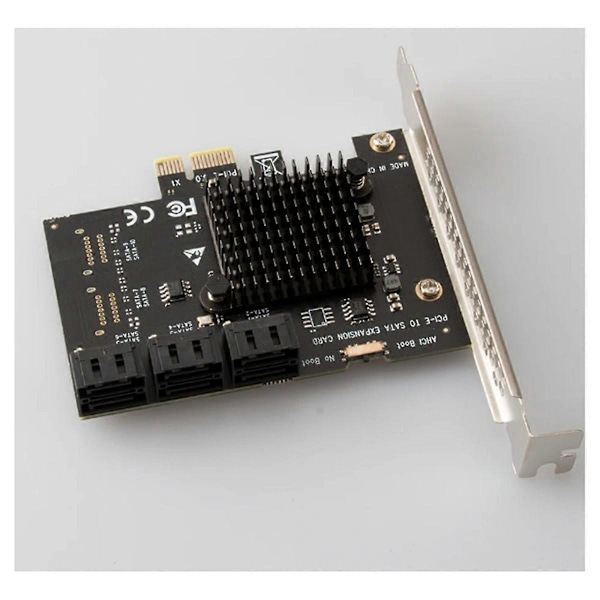 PCI-E SATA Expansionskort PCI-E X1/X4 till SATA3.0 6 Port Riser Adapter