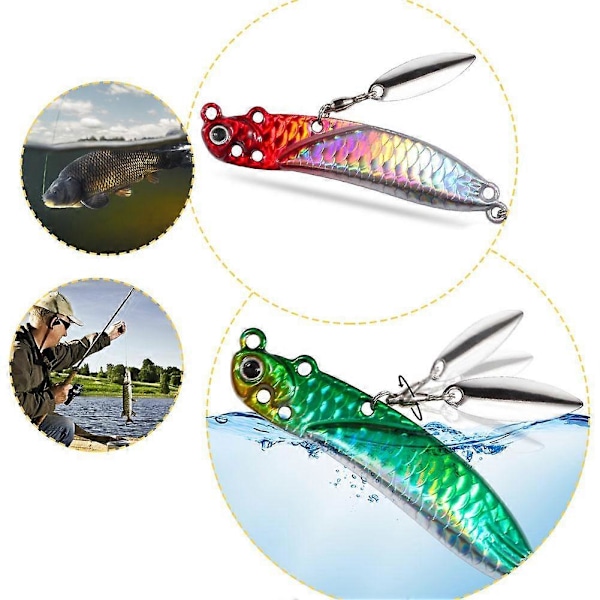 Fiskedrag Vibrationssked Hårda Beten Jigg Paljett Crankbait Wobbler Swimbait Fluorescent