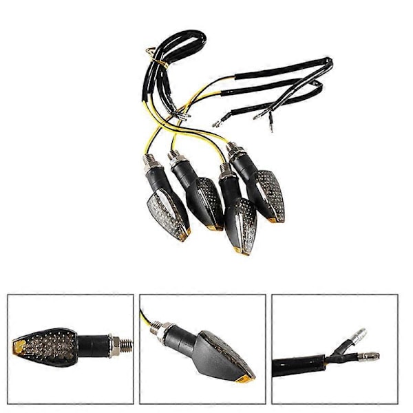 4 st Indikatorer Flytande Blinkersljus 14 LED 12V Motorcykel
