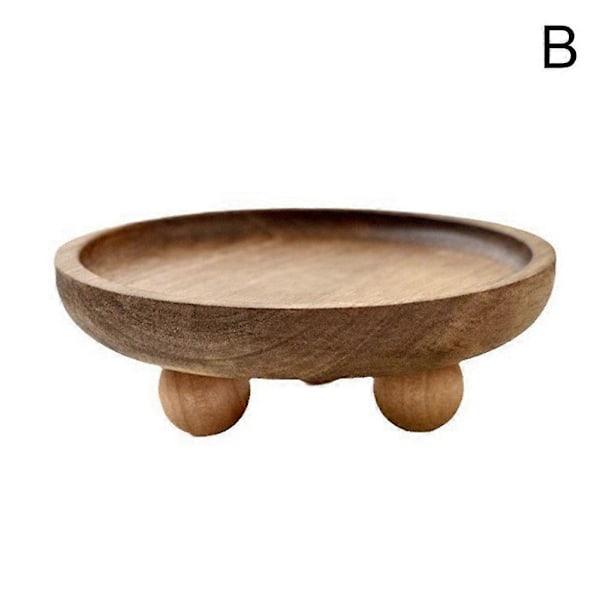 Träpiedestal, Liten Träsockel Ställ Dekorationsbricka Oval