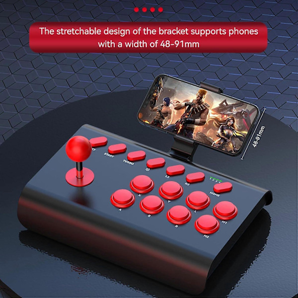 Joystick-ohjain 3-tilan liitännällä PS4/PS3/Xbox One/Switch -konsoleille (musta punainen)
