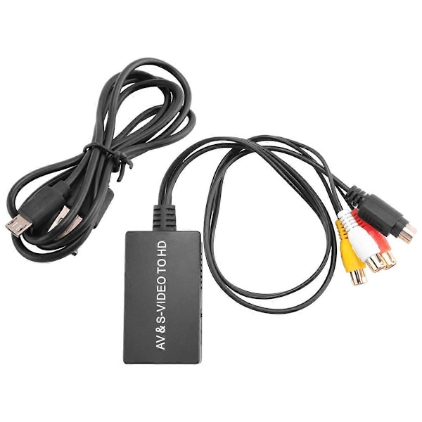 S-Video och 3RCA CVBS Komposit till Audio Video Converter Stöd 720P