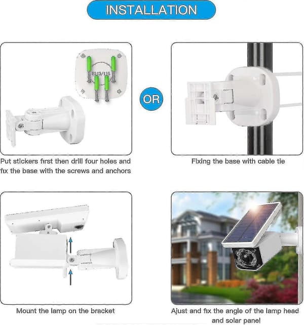 Utendørs Ip66 Solcellekamera Med Mot Sensor Led Solcelle For En Gara