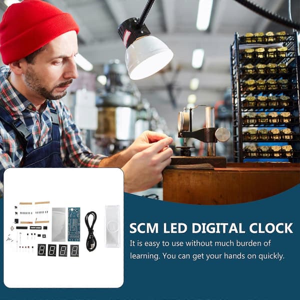 1 sæt SCM LED digitalt ur, usamlede komponenter, enkeltchip-mikrocomputerur, mikrochip-ur (grøn)