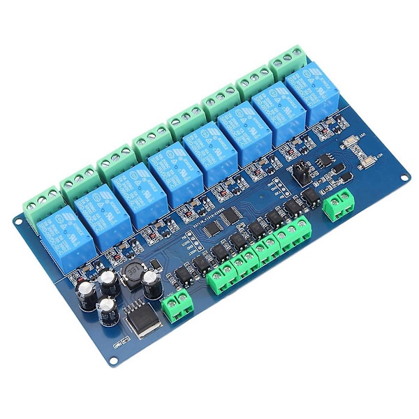 Modbus-Rtu 8-kanals Relämodul Modbus RTU 8 Switch Input RS485 Kommunikation TTL