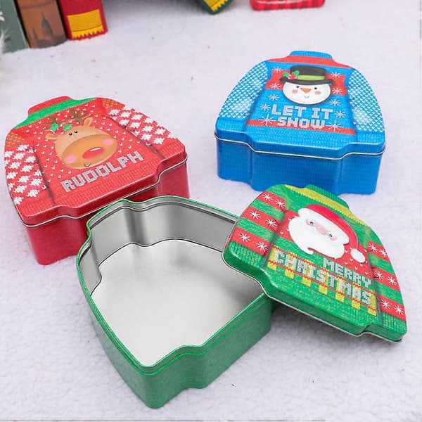 1 stk. Sweaterform Candy Tinplate Æsker Tank Biscuit Beholder Gaveopbevaring