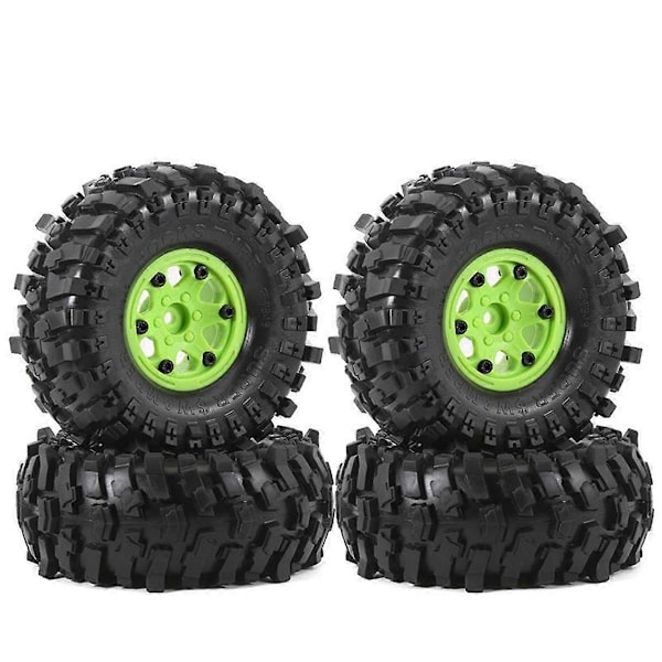 4 stk. dæk til 1/10 RC bil AXIAL SCX10 C biltilbehør grøn