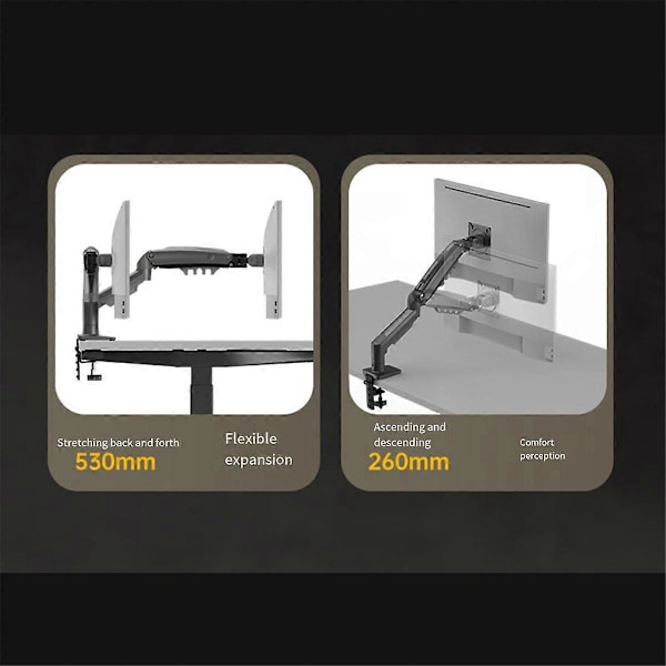F160 Skrivebords Fjeder Monitor Arm 17-27 tommer Dobbelt Monitor Holder B