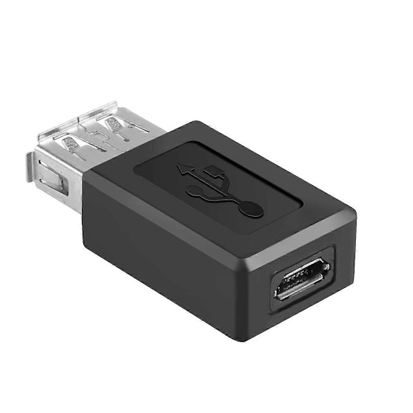 Musta USB 2.0 Type A naaras - Micro-USB B naaras -sovitinliitin