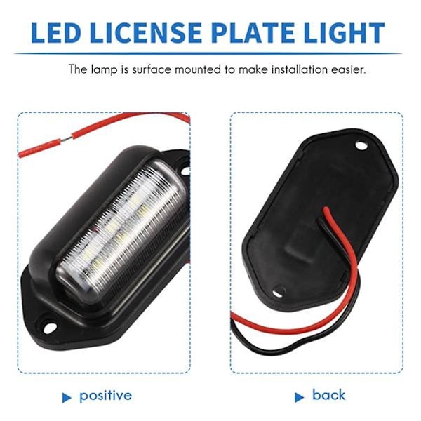 10 st LED-registreringsskyltslampor Vattentät registreringsskyltslampa för släpvagnar, husbilar, lastbilar, båtar