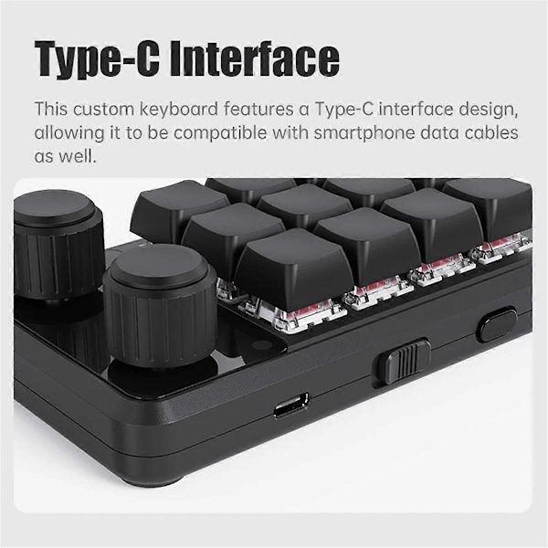 Mini Gaming Keypad Hotswap Macropad Svart