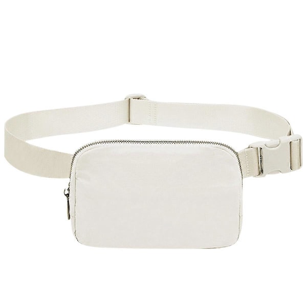 KXJ-Bältesväska för Kvinnor Trendiga Magväskor Crossbody Väska Midjeväska för Vandring Promenader Cykling Resor Off-white