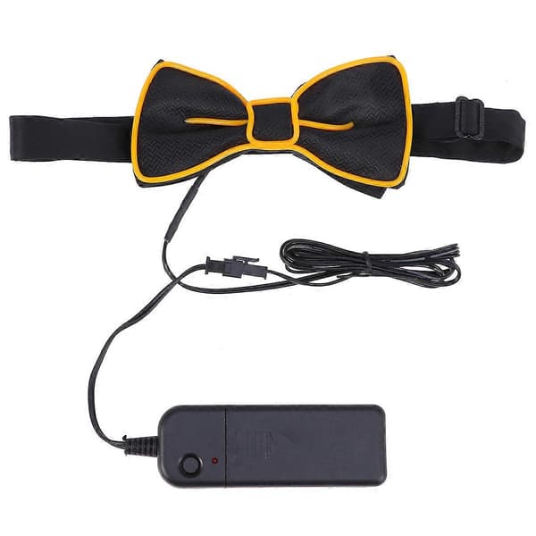 Festlig Blinkende Butterfly LED Selvlysende Slips Lysende Butterfly Slips Krave Fest Performance Slips (Gul)