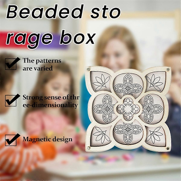 Blompärla Förvaringsbricka Pärlbox med Lock