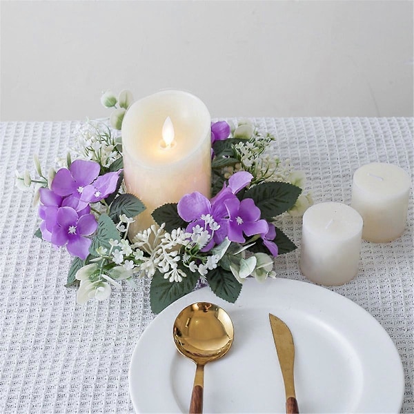 Bröllops Ljusstake Krans Konstgjorda Blommor Växter Lila