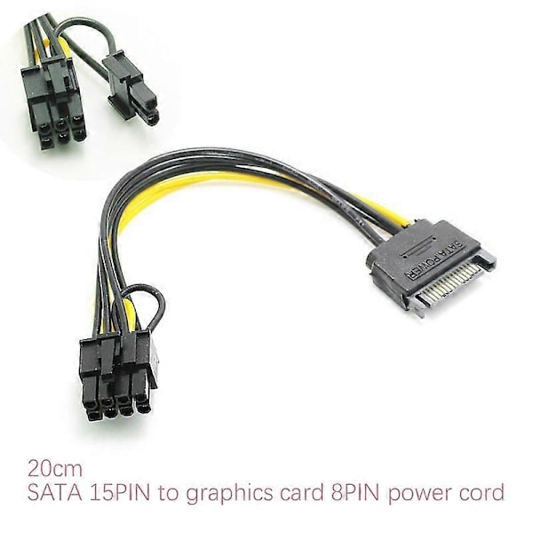 15Pin SATA Hane till 8Pin(6+2) PCI-E Strömkabel för Grafikkort (1 st)