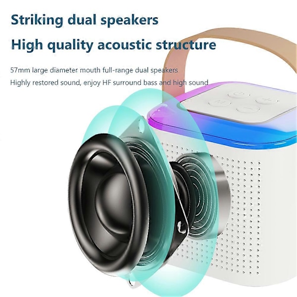 Y1 Portabelt Högtalarsystem Stereoljud Bluetooth-kompatibel 5.3 (Vit 1 till 1)