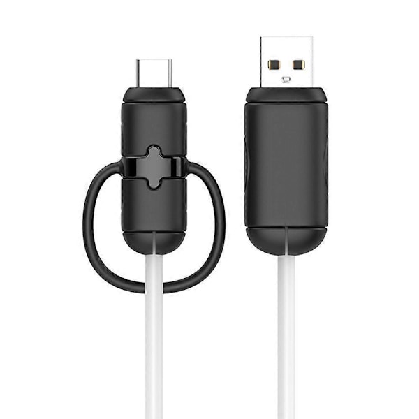 2 kpl Silikoninen Latauskaapelin Suojakotelo Murtumaton Datalinjan Johdon Suoja Käämisuojus Kaapelin Kääre Yhteensopiva Iphone Androidille Typelle Black Android