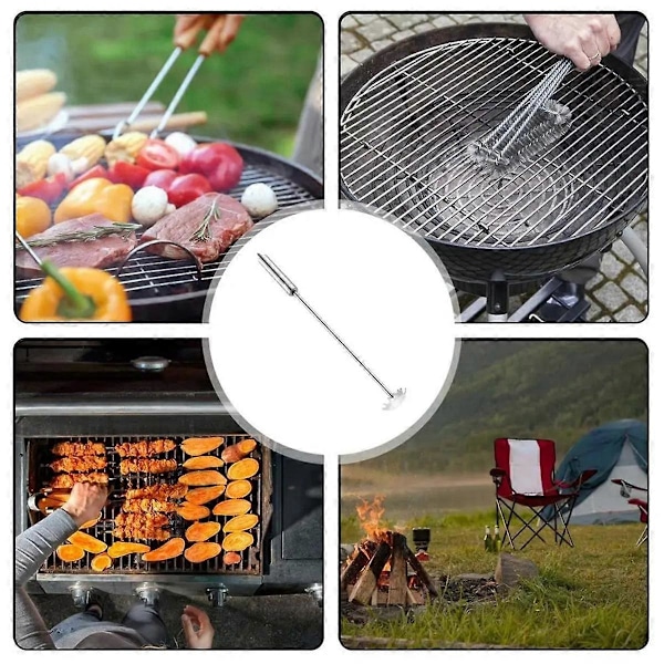 Grillskraber i rustfrit stål, børstefri stegepladeskraber, udendørs grillværktøj, grillrenser, BBQ-grill