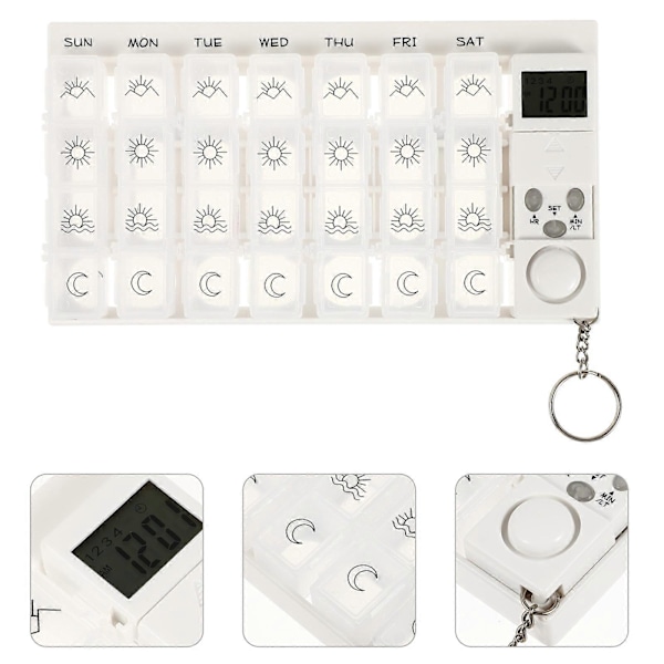 Mini Väckarklocka Digital Pillerask Veckovis Pillerask Mini Pillerask Påminnelse Pillerlarm Digital Pillerorganisatör
