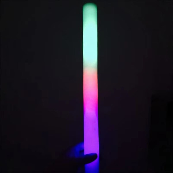 LED Glow Sticks Färgglada RGB Glow Foam Sticks Cheer Tubes