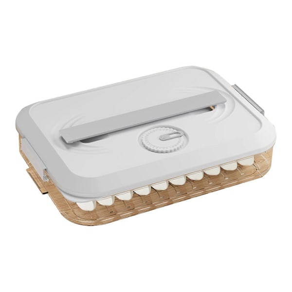 Förvaringslåda för dumplings med handtag, livsmedelsgodkänd BPA-fri stapelbar snackslåda med lock, förvaringslåda för mat Caseiang White Single Layer