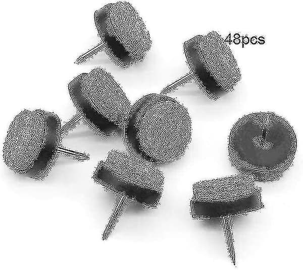 48 stk. søm, plastik møbelglidere, holdbare filtskruer, filtpuder Black 14mm