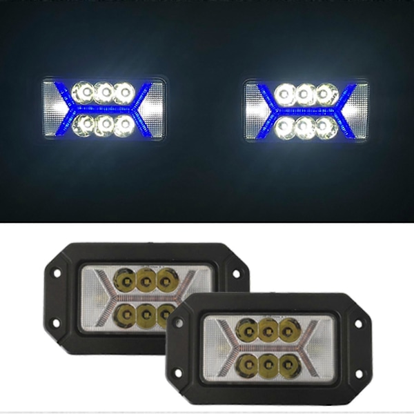 40W LED Offroad Arbetslampa Rektangulär X Dimljus Blått Ljus För Bil Lastbil Atv Släpvagn Motorcykel