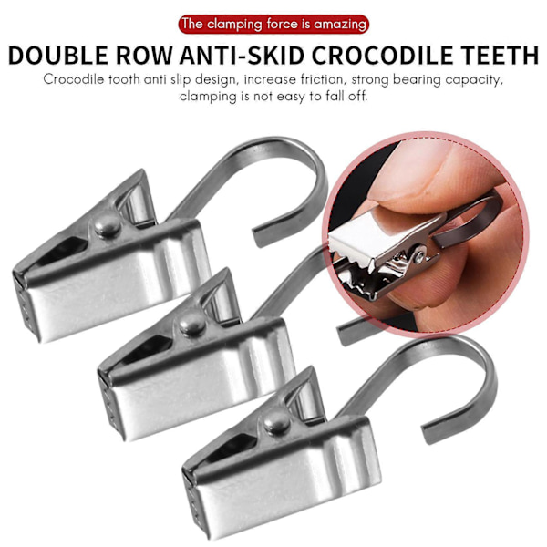 50 st Rostfria Krokar Clip Ringar Metall för Foton, DIY Hantverk