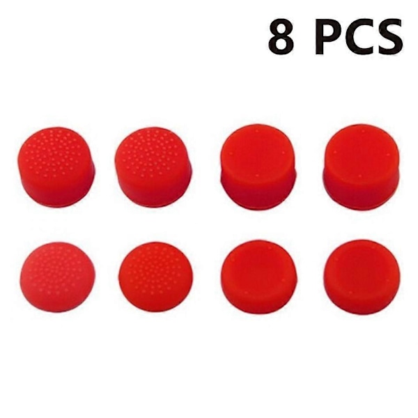 8 st Silikon Kontrollertillbehör, Halkfria Tummgrepp Joystickskydd Tumspakskydd för PS2 PS3 PS4 XBOX360-röd-