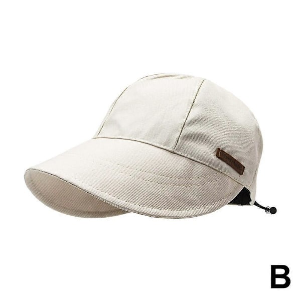 Portabel Snabbtorkande Sommar Solskärm Fiskehatt Dragsko Strandhattar Vikbara Beige