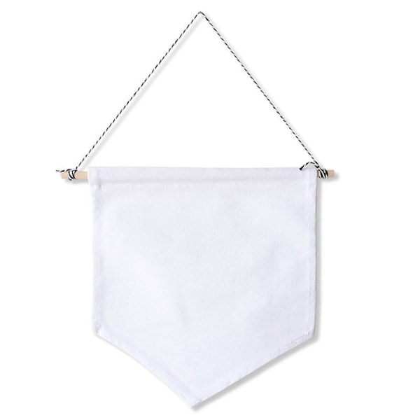 Nordisk Bomull Brosch Nål Märke Hållare Hängande Väggförvaring Display Banner Flagga White S