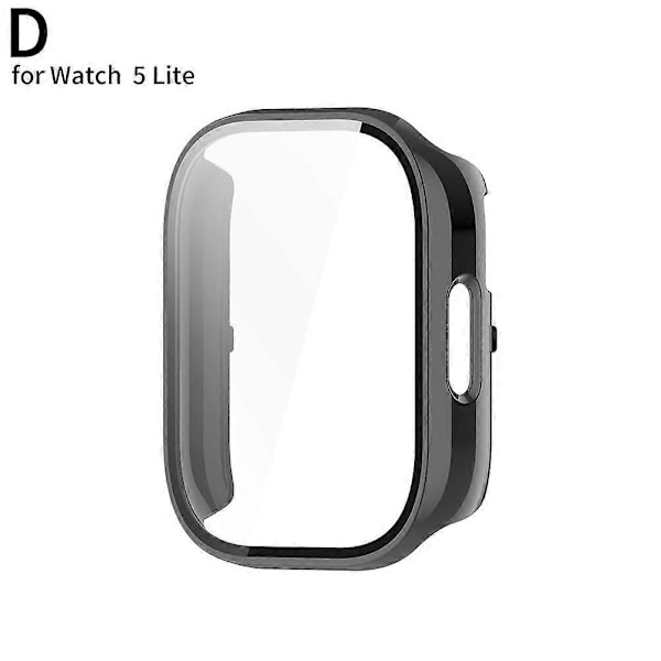 Kattava TPU-kotelo Redmi Watch 5 Active/5 Lite PC-lasikalvo Cove -kelloille Black for Watch 5 Lite