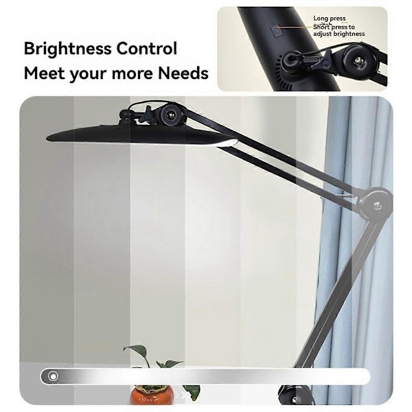 LED-lampa med klämma för hemmakontor Nagelterapeuter vit EU-kontakt