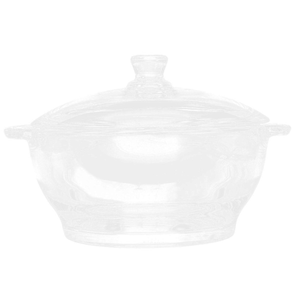 Slitstark Glas Gryta med Lock Dubbla Handtag Nudel Skål Ramen Gryta 2.5L