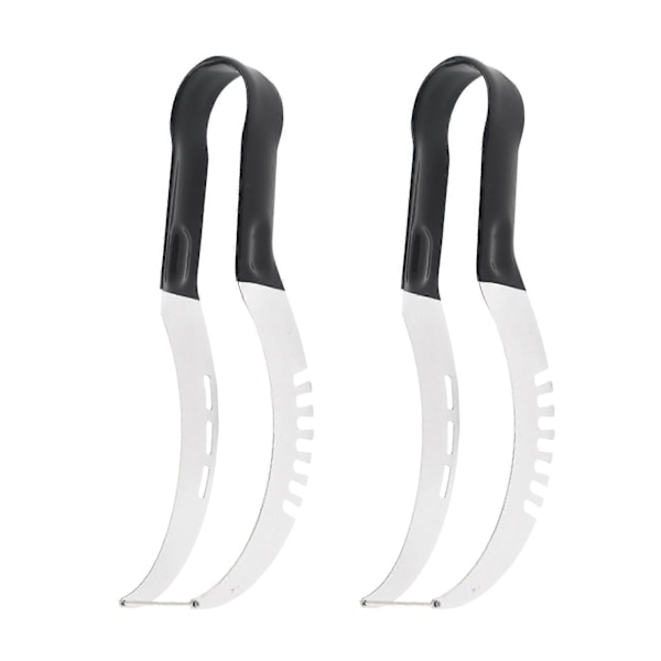 1/2 kpl Vesimelonileikkuri Ruostumattomasta teräksestä valmistettu terävä terä Hedelmäviipaloija Helppo puhdistaa Keittiöapulainen Cantaloupe- ja lohikäärmehedelmille Black 2pcs