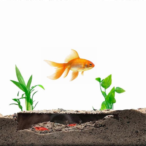 Indendørs Udendørs Akvarium Hule Akvarium Tunnel Reje Skjulested Sort