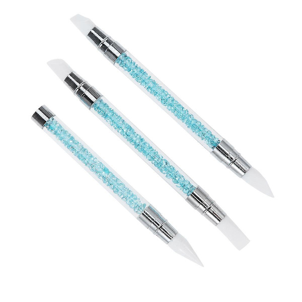3 st Manikyrset Nagelkonst Designverktyg Gel Skulpteringspenna Strass Huvud Nagelkonst Penna Nagelmodellering Penna Nagelmålning